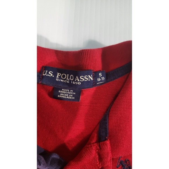 U.S. Polo Assn. Red Polo Shirt Short Sleeve Classic Logo Boys Size S 6-7 - Picture 6 of 8